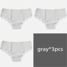 Load image into Gallery viewer, 100% Cotton M-XL Women&#39;s Panties 3Pcs/Set Ziggy Solid Color Girl Briefs Sexy Lingerie Female Underwear
