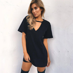 New Ziggy V-neck Summer Dresses Long Short Sleeve Casual Sexy Halter Boho Beach Dress