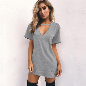 New Ziggy V-neck Summer Dresses Long Short Sleeve Casual Sexy Halter Boho Beach Dress