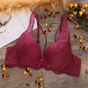 Sexy Push Up Bra Lingerie Femme Transparent Seamless Wireless Bra Intimates Lace Bralette New Brassiere Crop Top Bras For Women