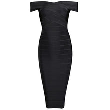 Load image into Gallery viewer, INDRESSME Sexy Off Shoulder Women Bandage Dress Elegant Slash Neck Knee Length Bodycon Backless Party Dress Vestidos 2019 New
