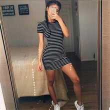 Load image into Gallery viewer, New Ziggy Casual Striped White Striped Dresses Casual Elegant Sheath Slim Dress
