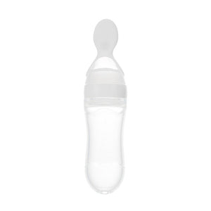 90ML Safe Newborn babys Milk Bottle Training Feeder Food Supplement Feeding Bottle Ziggy Toddler Silicone Squeeze Feeding Spoon