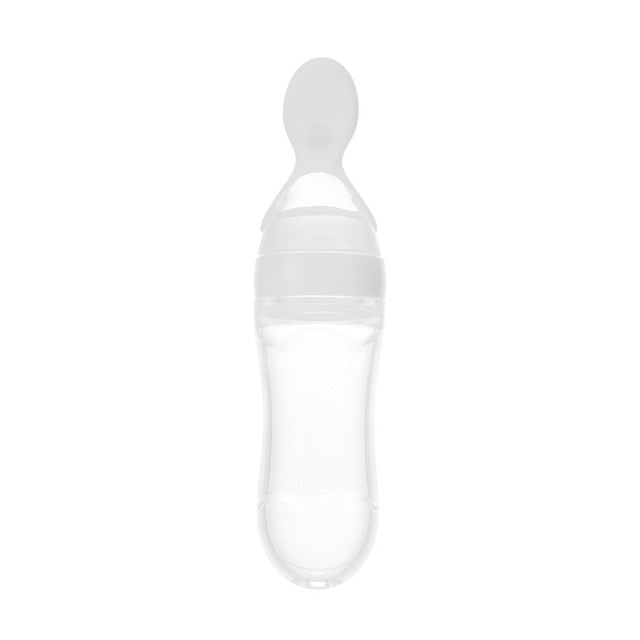 90ML Safe Newborn babys Milk Bottle Training Feeder Food Supplement Feeding Bottle Ziggy Toddler Silicone Squeeze Feeding Spoon