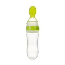 Load image into Gallery viewer, 90ML Safe Newborn babys Milk Bottle Training Feeder Food Supplement Feeding Bottle Ziggy Toddler Silicone Squeeze Feeding Spoon
