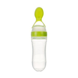 90ML Safe Newborn babys Milk Bottle Training Feeder Food Supplement Feeding Bottle Ziggy Toddler Silicone Squeeze Feeding Spoon