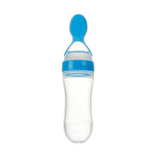 Load image into Gallery viewer, 90ML Safe Newborn babys Milk Bottle Training Feeder Food Supplement Feeding Bottle Ziggy Toddler Silicone Squeeze Feeding Spoon
