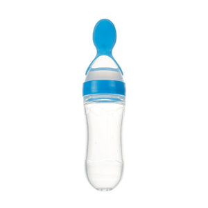 90ML Safe Newborn babys Milk Bottle Training Feeder Food Supplement Feeding Bottle Ziggy Toddler Silicone Squeeze Feeding Spoon