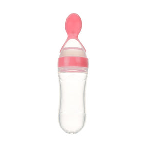 90ML Safe Newborn babys Milk Bottle Training Feeder Food Supplement Feeding Bottle Ziggy Toddler Silicone Squeeze Feeding Spoon