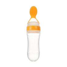 Load image into Gallery viewer, 90ML Safe Newborn babys Milk Bottle Training Feeder Food Supplement Feeding Bottle Ziggy Toddler Silicone Squeeze Feeding Spoon
