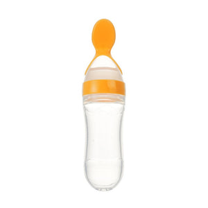 90ML Safe Newborn babys Milk Bottle Training Feeder Food Supplement Feeding Bottle Ziggy Toddler Silicone Squeeze Feeding Spoon