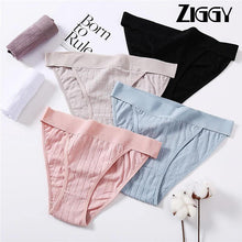 Load image into Gallery viewer, Ziggy Women 100% Cotton Panties Sexy Low Waist Underwear Panties for Female Lingerie Underpants Hollow Heart Embossed Briefs Solid Color
