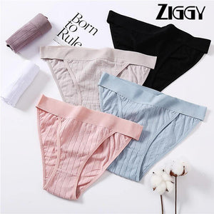 Ziggy Women 100% Cotton Panties Sexy Low Waist Underwear Panties for Female Lingerie Underpants Hollow Heart Embossed Briefs Solid Color