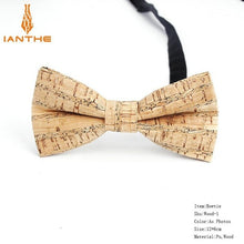 Load image into Gallery viewer, New Cork Wood Fashion Bow Ties Men &amp; Women Novelty Handmade Solid Neckwear for Mens Wedding Party Man Gift Accessories Men Bowtie Ziggy
