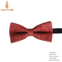 Load image into Gallery viewer, New Cork Wood Fashion Bow Ties Men &amp; Women Novelty Handmade Solid Neckwear for Mens Wedding Party Man Gift Accessories Men Bowtie Ziggy
