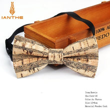 Load image into Gallery viewer, New Cork Wood Fashion Bow Ties Men &amp; Women Novelty Handmade Solid Neckwear for Mens Wedding Party Man Gift Accessories Men Bowtie Ziggy
