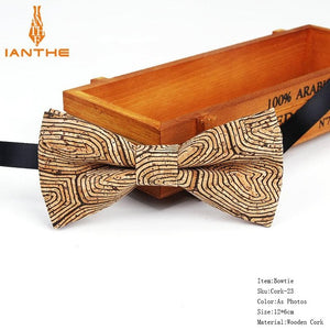 New Cork Wood Fashion Bow Ties Men & Women Novelty Handmade Solid Neckwear for Mens Wedding Party Man Gift Accessories Men Bowtie Ziggy