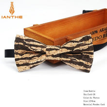 Load image into Gallery viewer, New Cork Wood Fashion Bow Ties Men &amp; Women Novelty Handmade Solid Neckwear for Mens Wedding Party Man Gift Accessories Men Bowtie Ziggy
