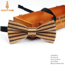 Load image into Gallery viewer, New Cork Wood Fashion Bow Ties Men &amp; Women Novelty Handmade Solid Neckwear for Mens Wedding Party Man Gift Accessories Men Bowtie Ziggy
