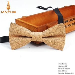 New Cork Wood Fashion Bow Ties Men & Women Novelty Handmade Solid Neckwear for Mens Wedding Party Man Gift Accessories Men Bowtie Ziggy