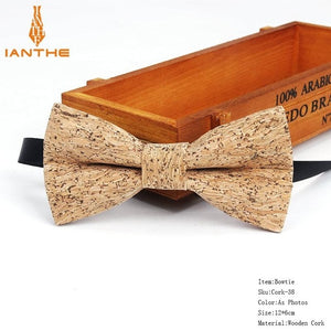 New Cork Wood Fashion Bow Ties Men & Women Novelty Handmade Solid Neckwear for Mens Wedding Party Man Gift Accessories Men Bowtie Ziggy