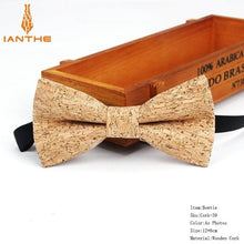 Load image into Gallery viewer, New Cork Wood Fashion Bow Ties Men &amp; Women Novelty Handmade Solid Neckwear for Mens Wedding Party Man Gift Accessories Men Bowtie Ziggy
