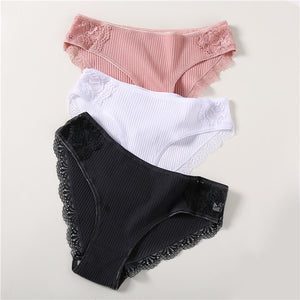 Cotton Panty 3Pcs/lot Solid Ladies Panties Comfort Underwear Skin-friendly Briefs For Women Sexy Low-Rise Panty Intimates L XL For Ziggy