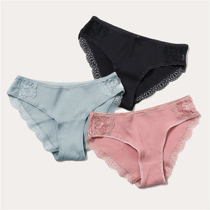 Cotton Panty 3Pcs/lot Solid Ladies Panties Comfort Underwear Skin-friendly Briefs For Women Sexy Low-Rise Panty Intimates L XL For Ziggy