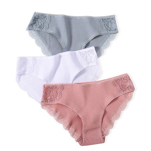 Cotton Panty 3Pcs/lot Solid Ladies Panties Comfort Underwear Skin-friendly Briefs For Women Sexy Low-Rise Panty Intimates L XL For Ziggy