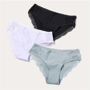 Cotton Panty 3Pcs/lot Solid Ladies Panties Comfort Underwear Skin-friendly Briefs For Women Sexy Low-Rise Panty Intimates L XL For Ziggy