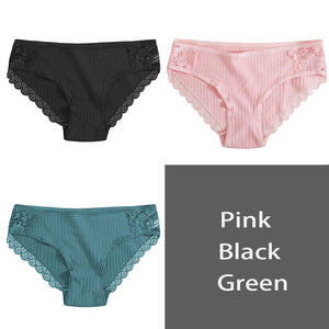 Cotton Panty 3Pcs/lot Solid Ladies Panties Comfort Underwear Skin-friendly Briefs For Women Sexy Low-Rise Panty Intimates L XL For Ziggy