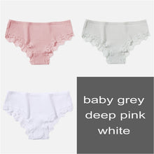 Load image into Gallery viewer, Cotton Panty 3Pcs/lot Solid Ladies Panties Comfort Underwear Skin-friendly Briefs For Women Sexy Low-Rise Panty Intimates L XL For Ziggy
