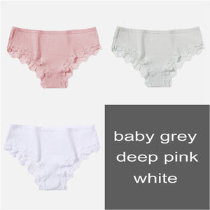 Cotton Panty 3Pcs/lot Solid Ladies Panties Comfort Underwear Skin-friendly Briefs For Women Sexy Low-Rise Panty Intimates L XL For Ziggy