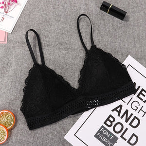 1/2PCS Ziggy Women Bralette French Style Lace Bra Girls Triangle Cup Lingerie Deep V Wireless Underwear Soft Thin Seamless ziggy Bra