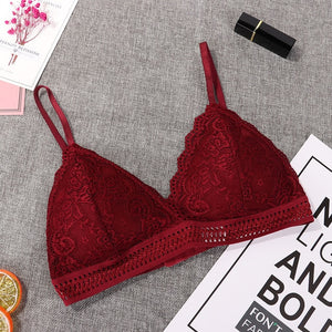 1/2PCS Ziggy Women Bralette French Style Lace Bra Girls Triangle Cup Lingerie Deep V Wireless Underwear Soft Thin Seamless ziggy Bra