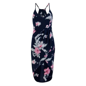 2020 Women Floral Ziggy Printed Midi Dress Evening Party V Neck Beach Dresses Summer Sundress