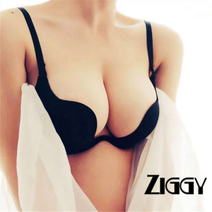 Sexy Women Lingerie U Backless Bras Underwear Deep U Low Cut Push Up Bra Intimates ZIGGY Female Breathable Bralette