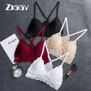 New Push Up Bra Plus Size 2020 Y-line Straps Backless Bras Large Size Ziggy Bra Wireless Bras for Women Lingerie BH Lace Sexy Bralette