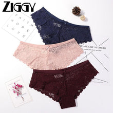 Load image into Gallery viewer, Ziggy Women Fashion Cozy Lingerie Tempting Briefs High Quality Women&#39;s Underpant Low Waist Intimates Underwear Sexy Lace Panties
