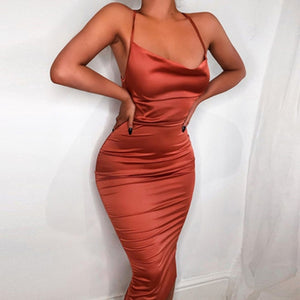 2020 summer women Ziggy bodycon long midi dress sleeveless backless elegant party outfits sexy  clothes