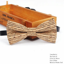 Load image into Gallery viewer, New Cork Wood Fashion Bow Ties Men &amp; Women Novelty Handmade Solid Neckwear for Mens Wedding Party Man Gift Accessories Men Bowtie Ziggy
