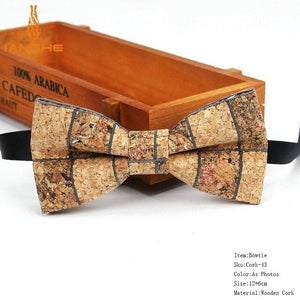 New Cork Wood Fashion Bow Ties Men & Women Novelty Handmade Solid Neckwear for Mens Wedding Party Man Gift Accessories Men Bowtie Ziggy