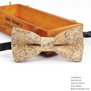 New Cork Wood Fashion Bow Ties Men & Women Novelty Handmade Solid Neckwear for Mens Wedding Party Man Gift Accessories Men Bowtie Ziggy