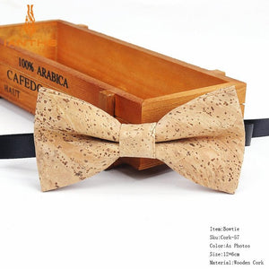 New Cork Wood Fashion Bow Ties Men & Women Novelty Handmade Solid Neckwear for Mens Wedding Party Man Gift Accessories Men Bowtie Ziggy