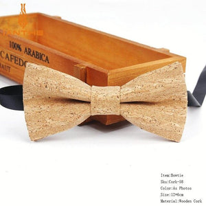 New Cork Wood Fashion Bow Ties Men & Women Novelty Handmade Solid Neckwear for Mens Wedding Party Man Gift Accessories Men Bowtie Ziggy