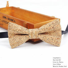 Load image into Gallery viewer, New Cork Wood Fashion Bow Ties Men &amp; Women Novelty Handmade Solid Neckwear for Mens Wedding Party Man Gift Accessories Men Bowtie Ziggy
