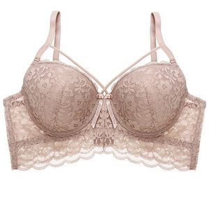 New Lace Fly Bra Female Brassiere Lingerie Plus Size C D Cup Push Up Seamless Comfortable Full Coverage Unlined Bra 2020