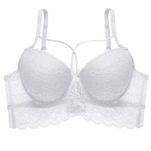 New Lace Fly Bra Female Brassiere Lingerie Plus Size C D Cup Push Up Seamless Comfortable Full Coverage Unlined Bra 2020