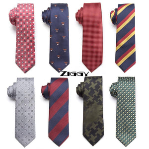 ZIGGY Men's Skinny Tie  6cm Polyester Necktie Man Fashion Clothing Shirt Accessories